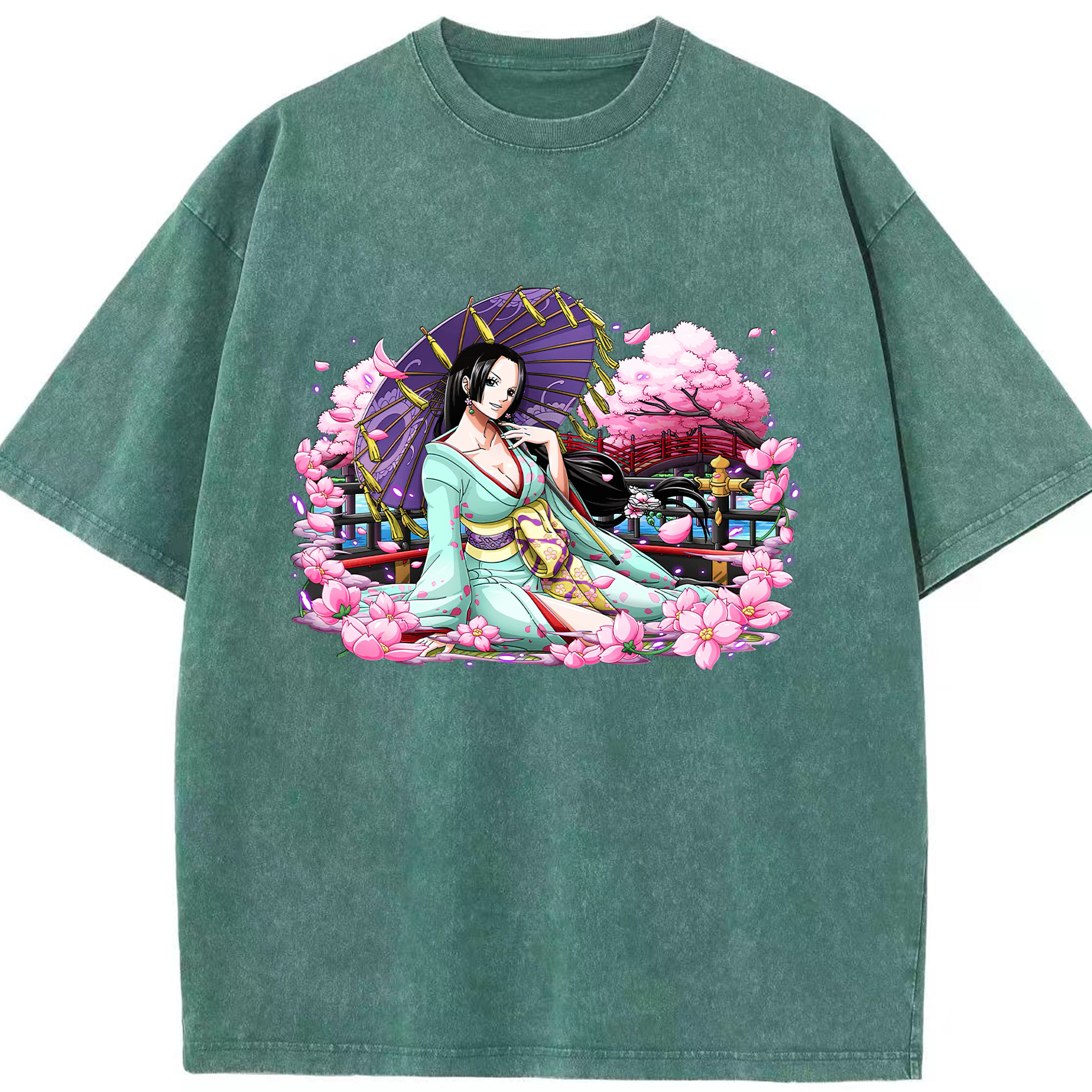 ワンピース ボア・ハンコック ONE PIECE Boa·Hancock 綿100% ヴィンテージ風 半袖Tシャツ（フロントプリント）
